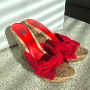 Red Wedged Heels